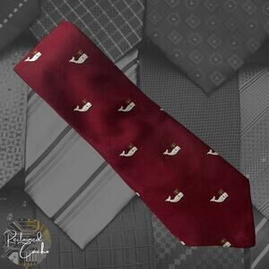 Maroon Whale Tie